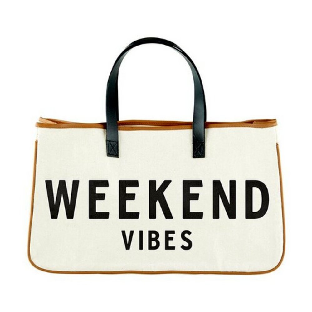 NWT Canvas Tote - Weekend Vibes